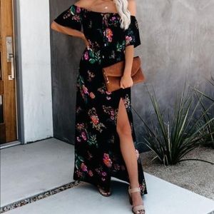 Ava Convertible Off The Shoulder Maxi Dress